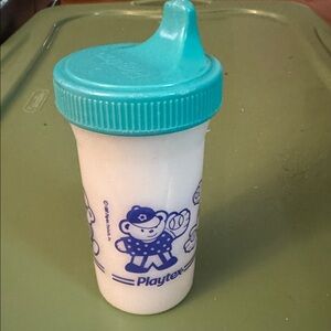 Vintage 1997 Playtex Sippy Cup Baseball Bear Graphics